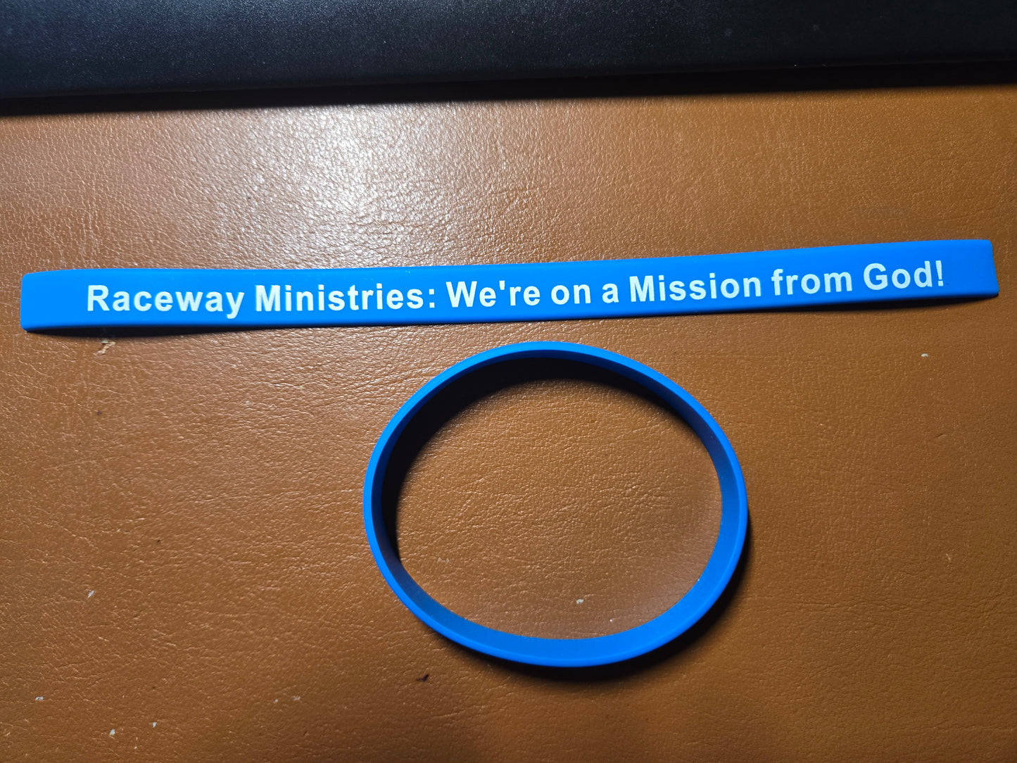 "We're on a Mission from God" Wristbands BLUE 50 per Bag