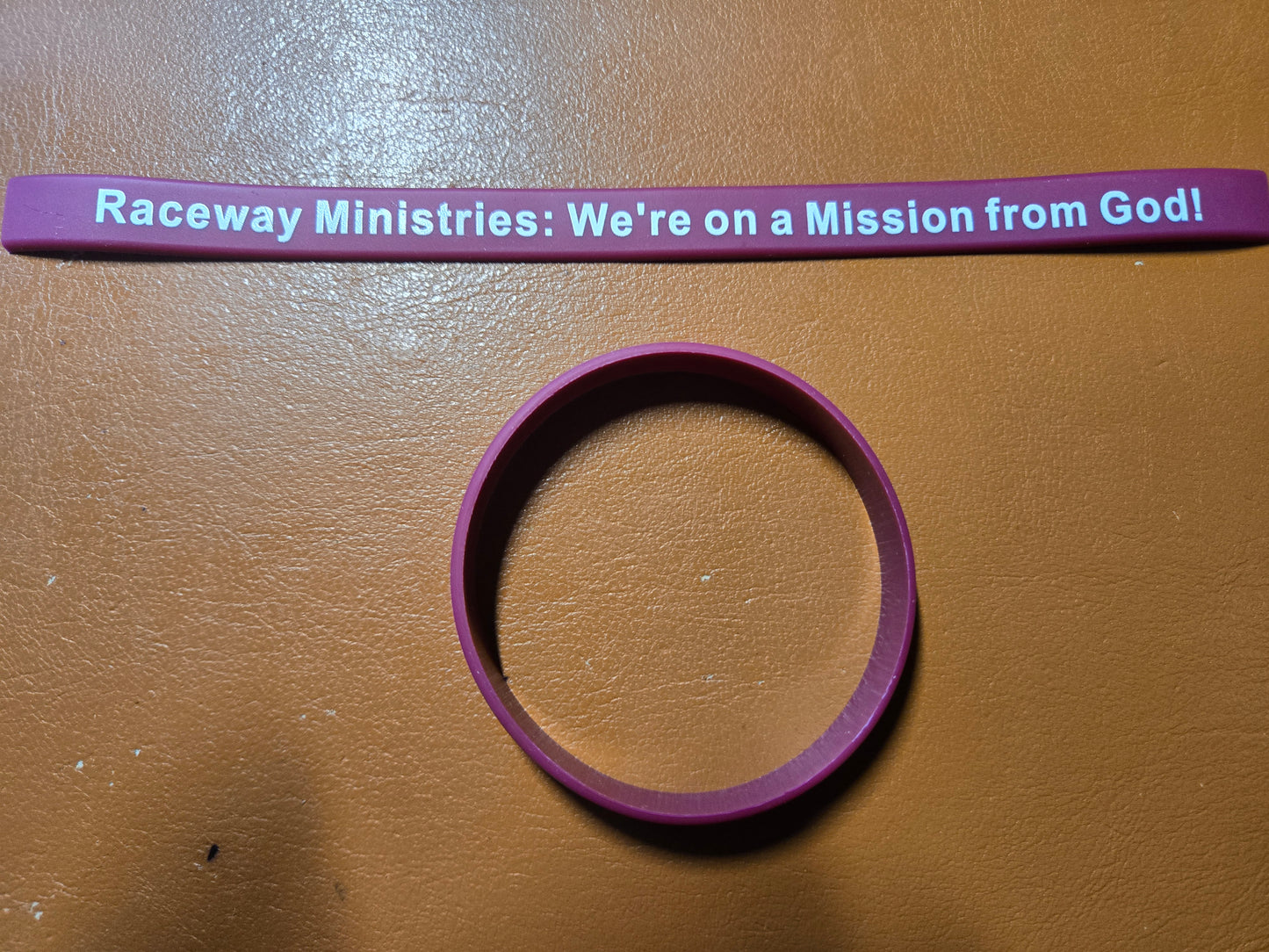 "We're on a Mission from God" Wristbands Maroon (50 per Bag)