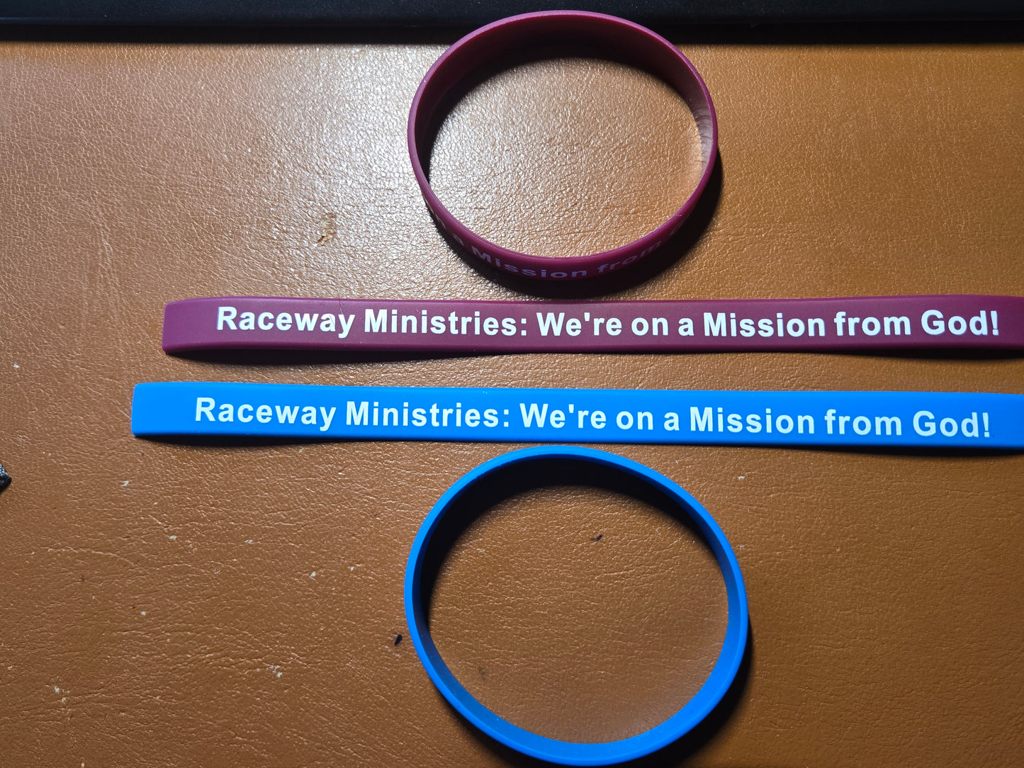 "We're on a Mission from God" Wristbands Mixed Blue & Maroon (50 per Bag)
